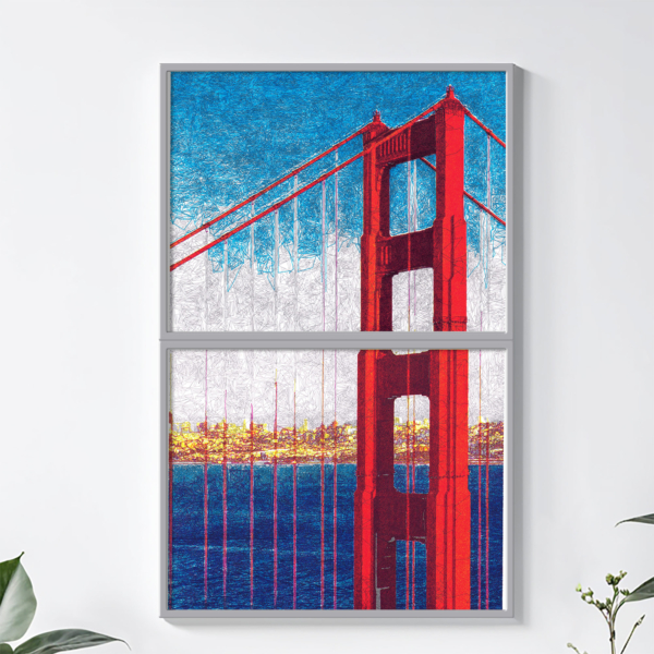 Golden Gate - Original Art - Double piece - Pen plotted