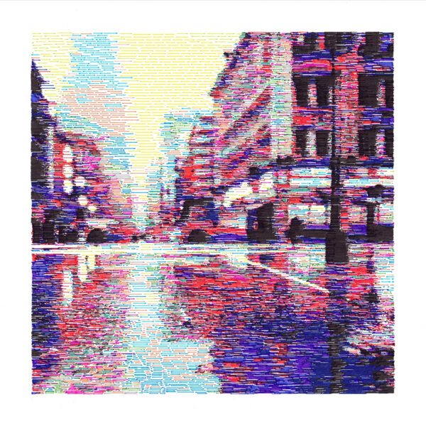 Cityscape - Original Art - Pen plotted - Limited