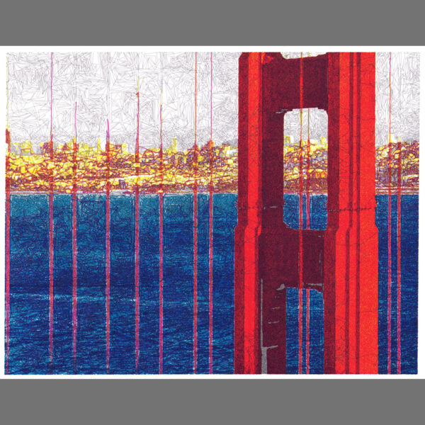 Golden Gate - Original Art - Double piece - Pen plotted - Image 3