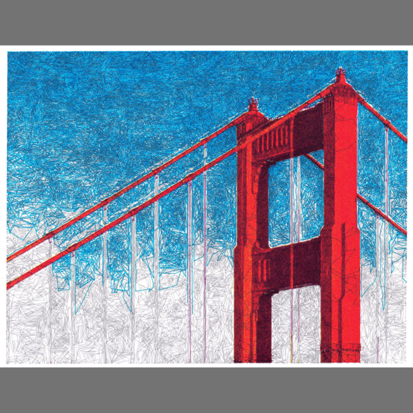 Golden Gate - Original Art - Double piece - Pen plotted - Image 2